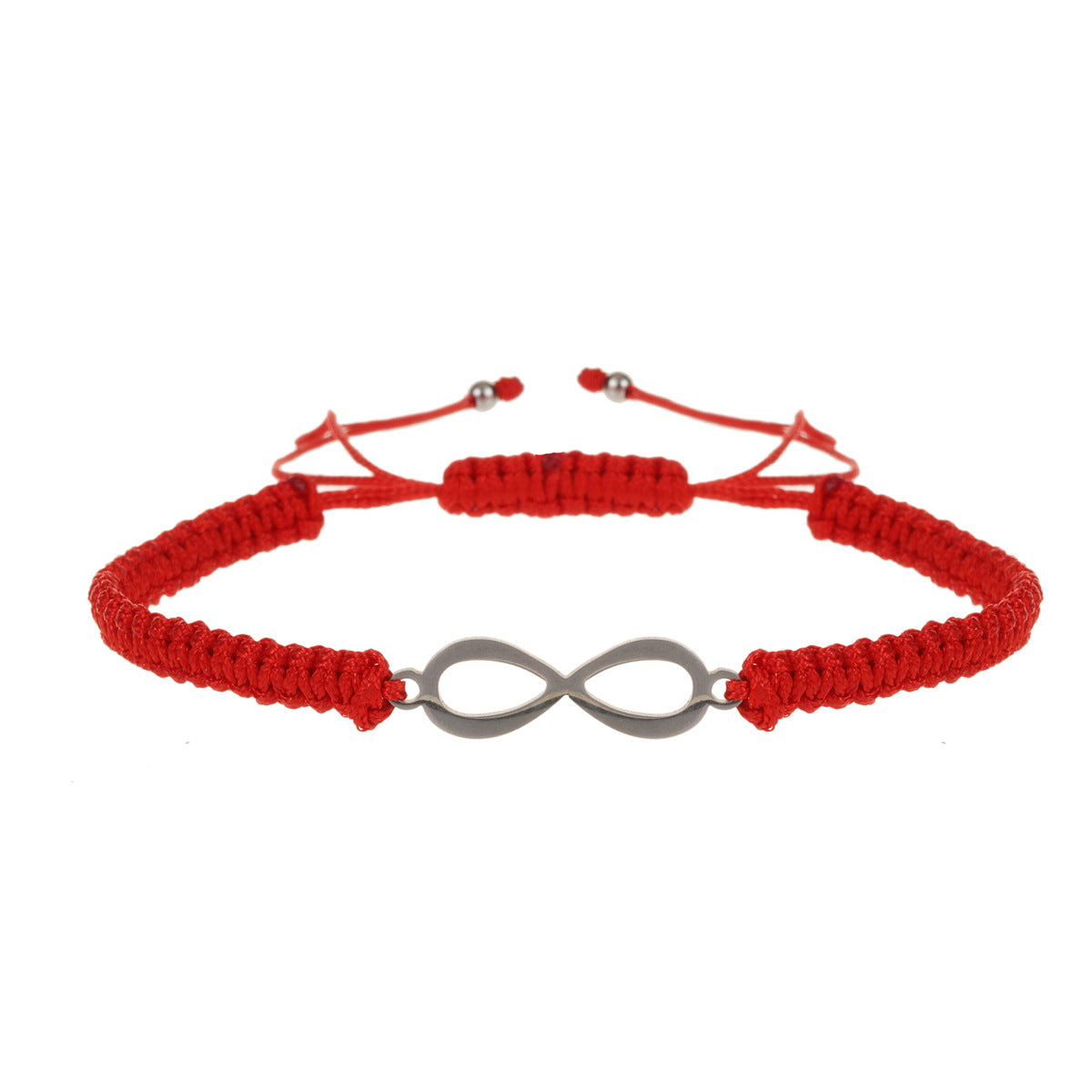 Bracelets simples en acier inoxydable avec corde rouge et papillon