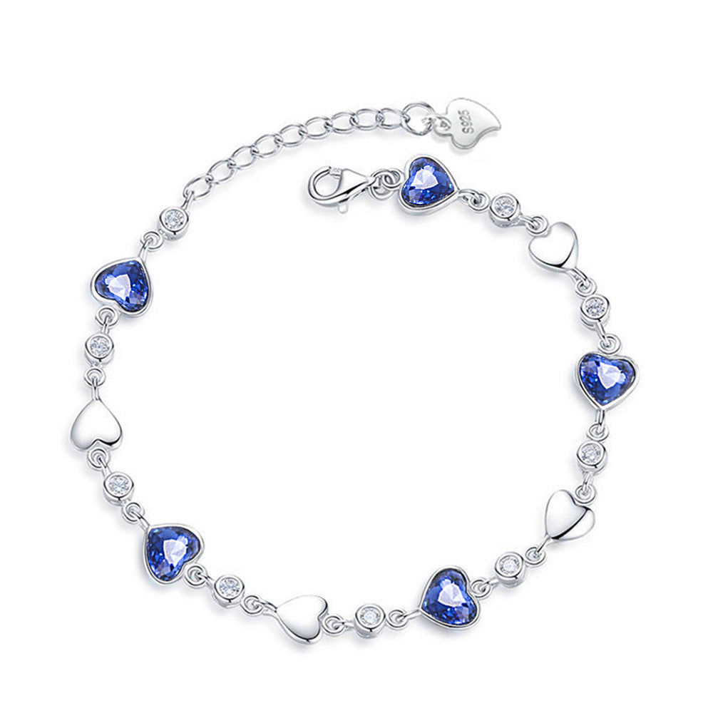 Women's Romantic Simple Love Cold Style Niche High Sense Blue Bracelets