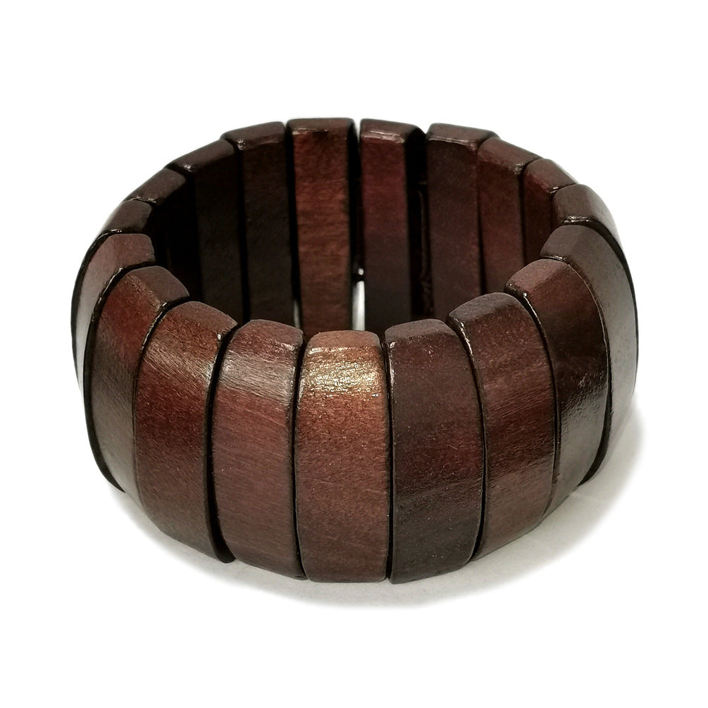 Women's Fashion Handmade Wooden Bead Bohemian Stretch Bracelet