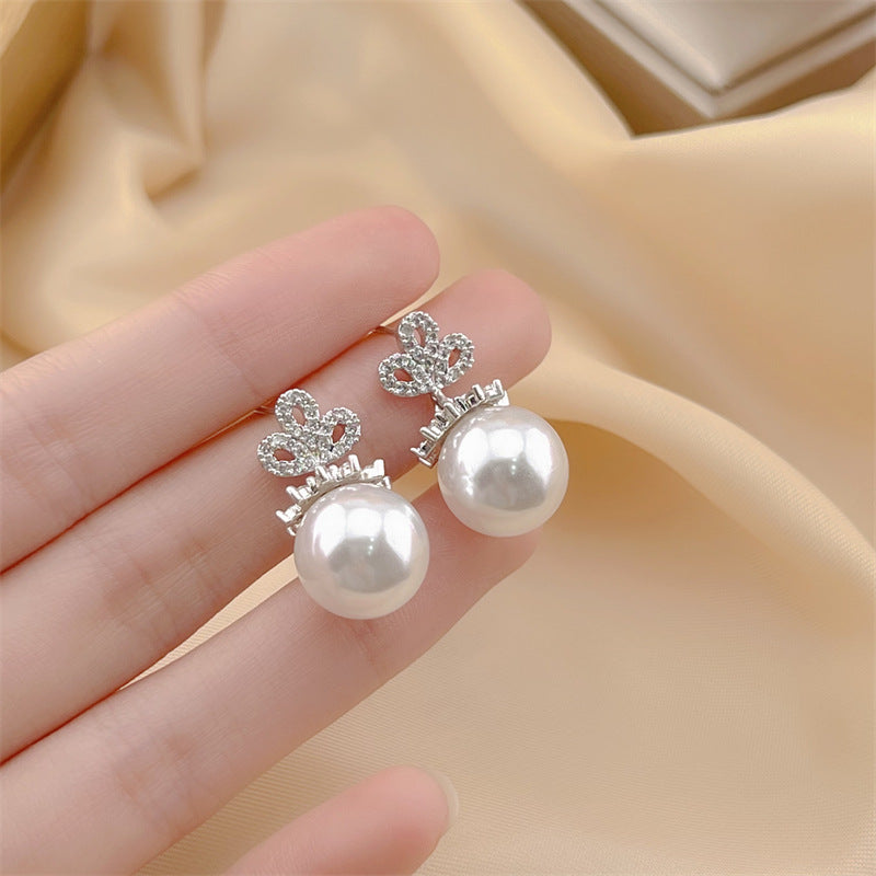 Elegant Bowknot Pearl Exquisite Design Personalized Earrings