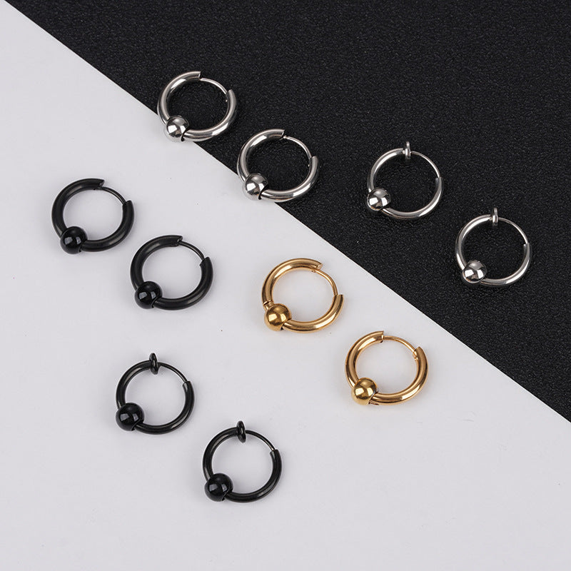 Men's Clip Titanium Steel Personalized High Sense Ear Buckle