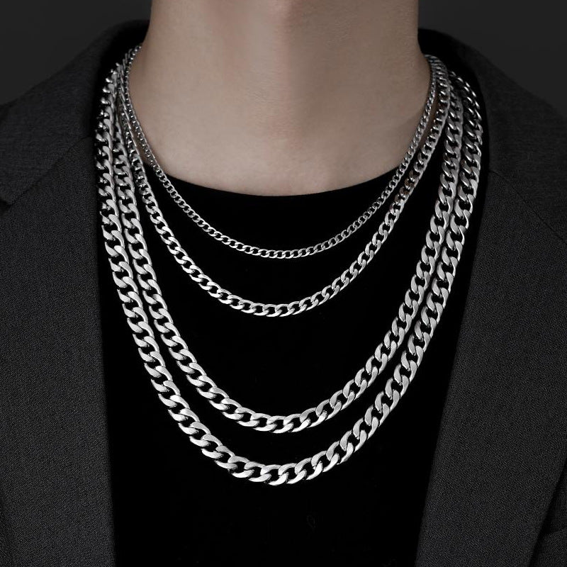 Men's Stainless Steel Cuban Titanium High Sense Necklace