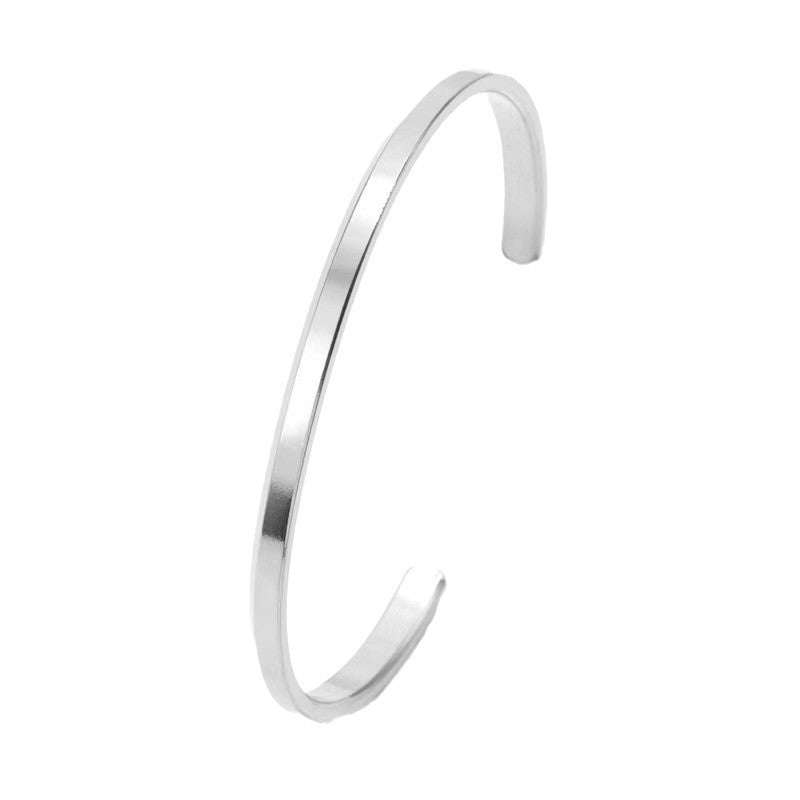 Titanium Steel Open-end Bevel Shaped Gift Female Bracelet