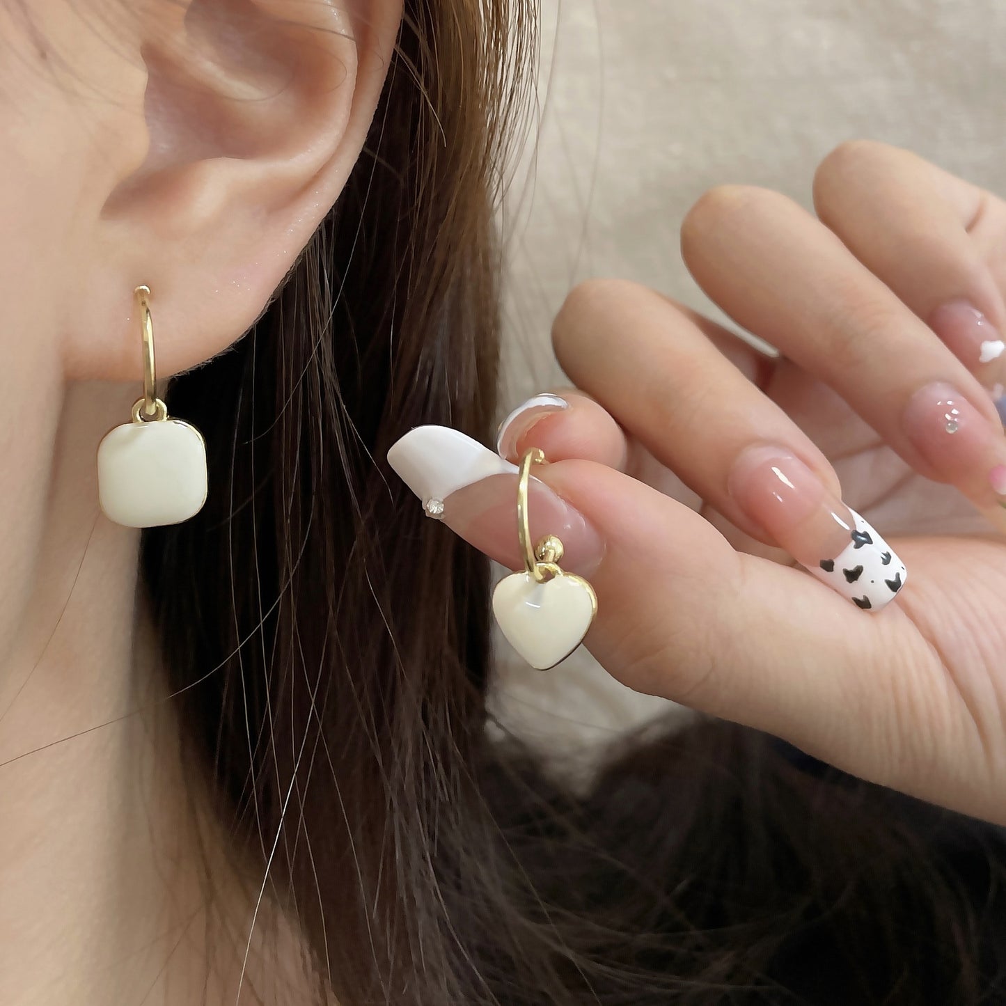 Women's Dripping Lovely Geometric Korean Sier Needle Earrings