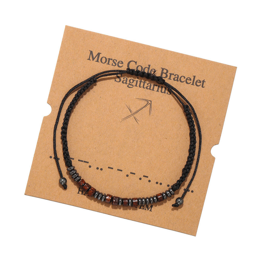 Creative Black Iron Stone Wood Piece Bracelets