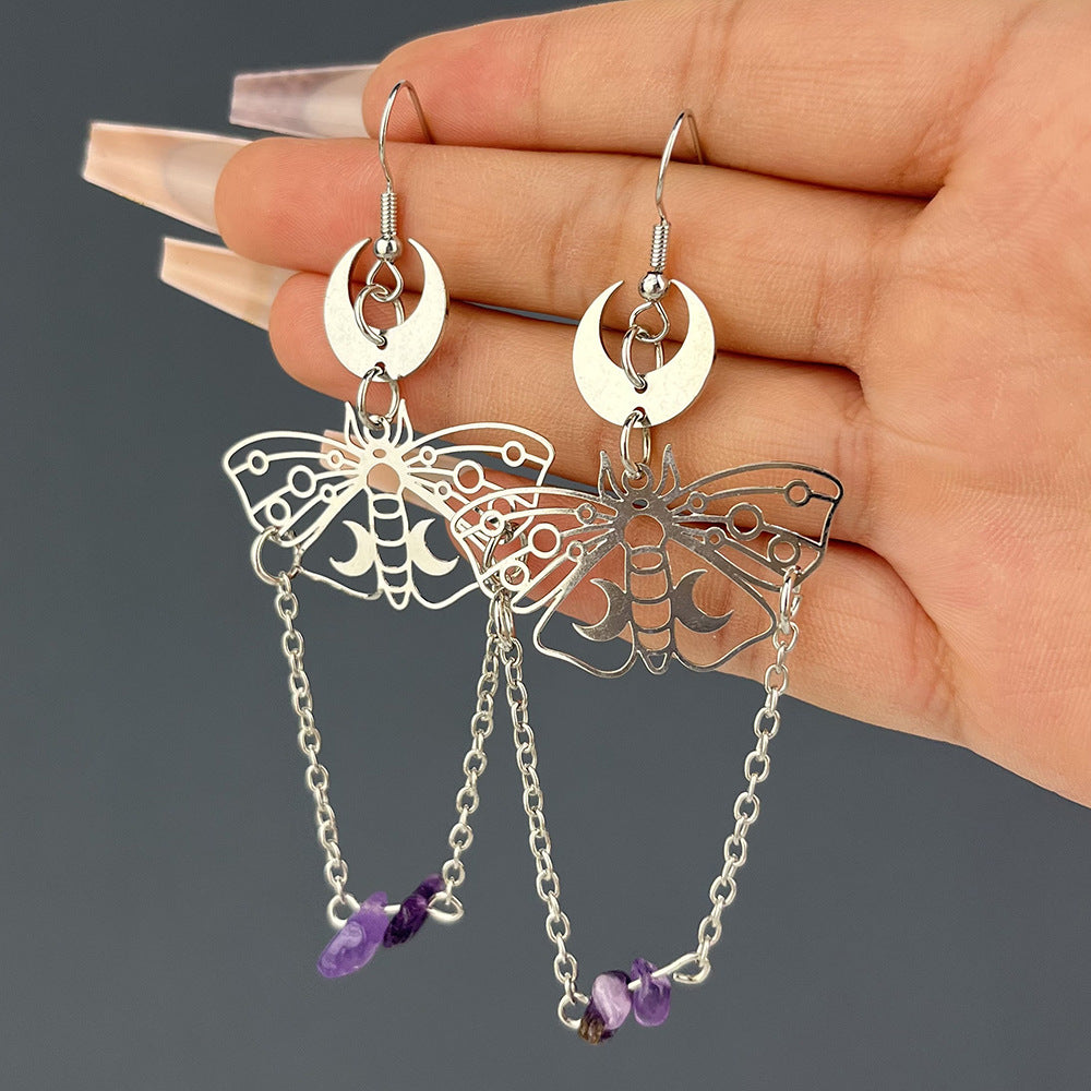 Personality Hollow Out Mushroom Flower Butterfly Earrings