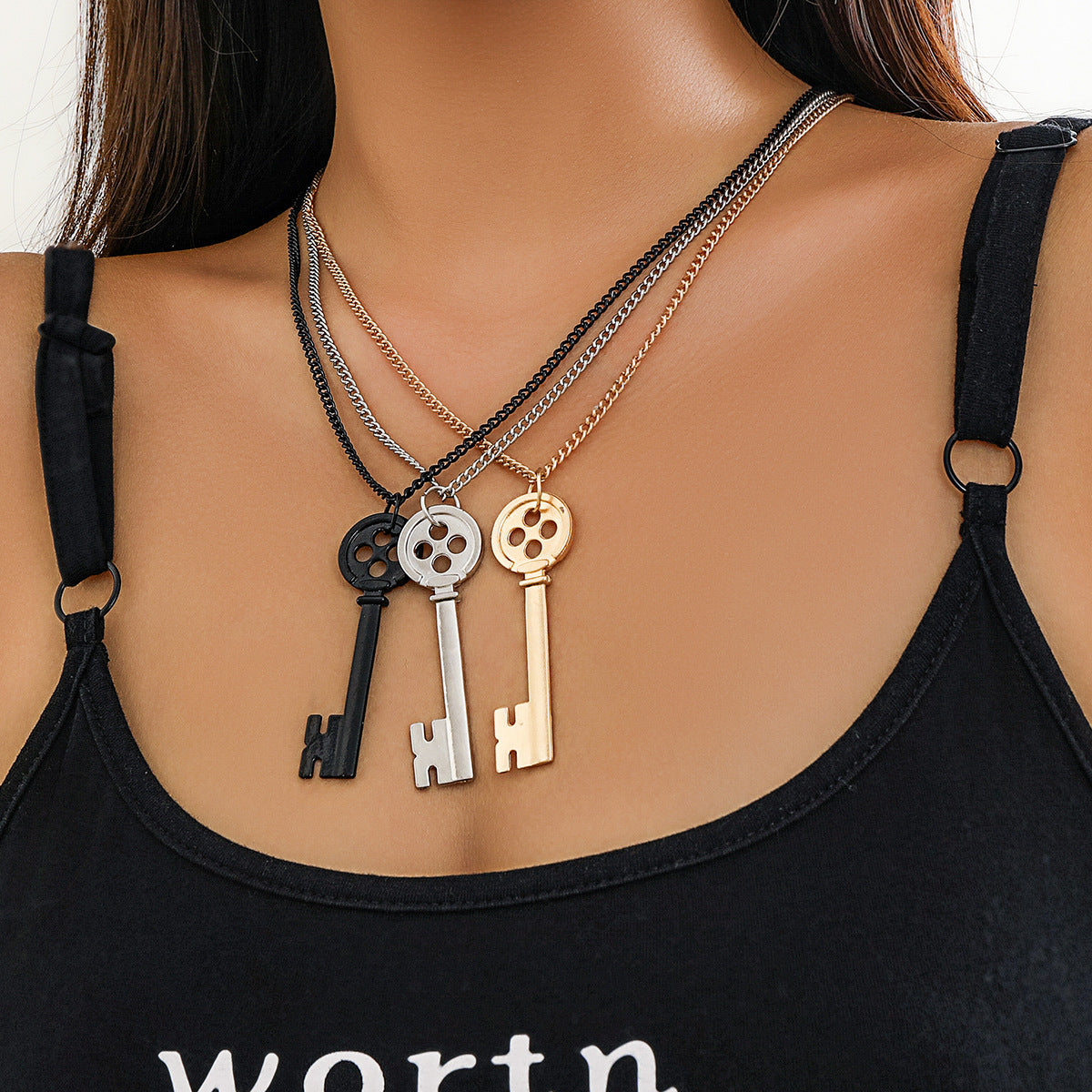 Key Pendant Suit Female Personality Fashion Necklaces