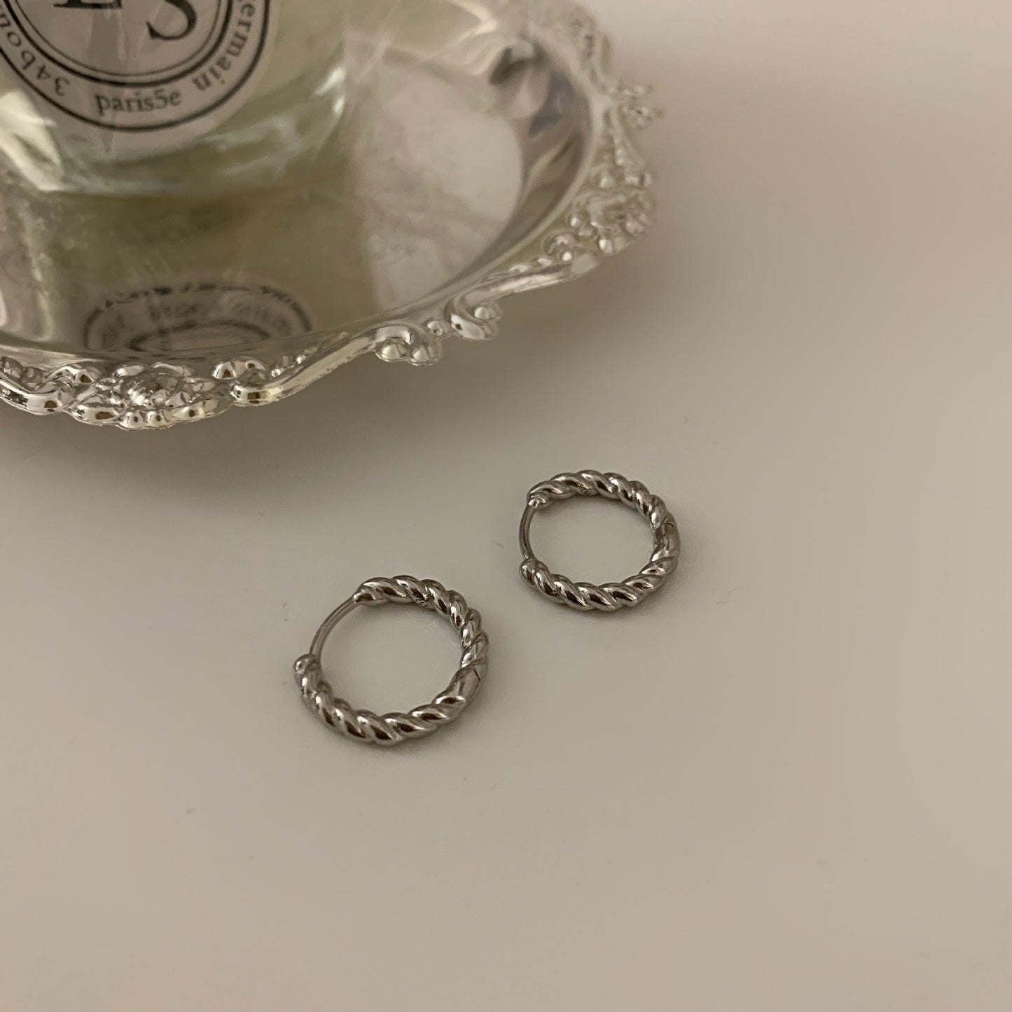 Sterling Sier Mobius Strip Twist Eardrop Earrings