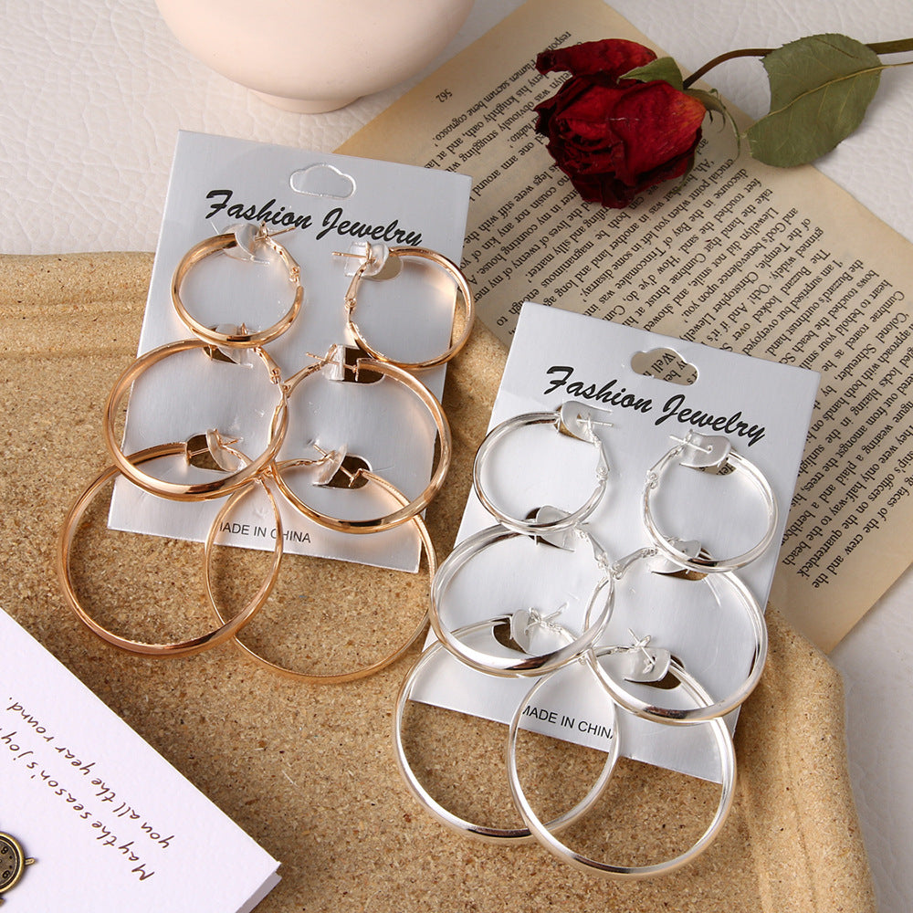 Fashion Metal Alloy Big Circle Shrimp Male Buckle Earrings