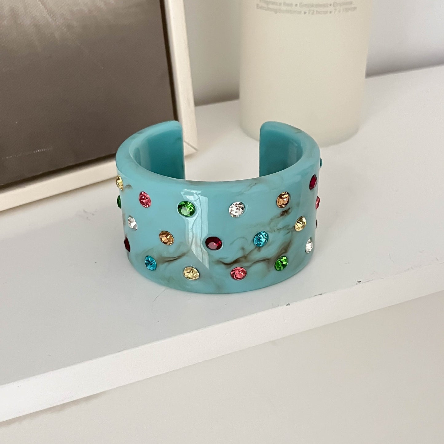 Women's Colorful Light Diamond Shaped Resin Cute Holiday Fresh Bracelet