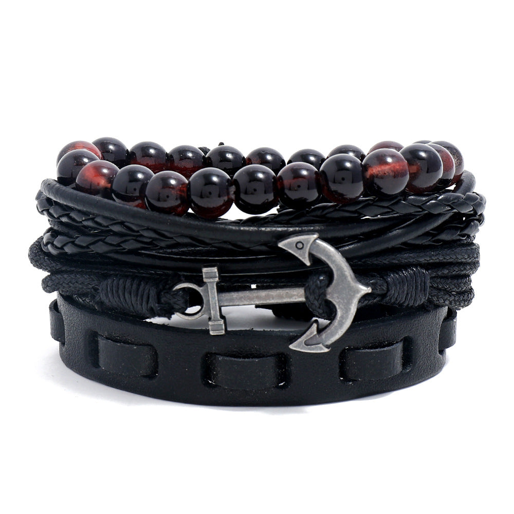 Women's & Men's & Simple Retro Set Braided Leather And Bracelets