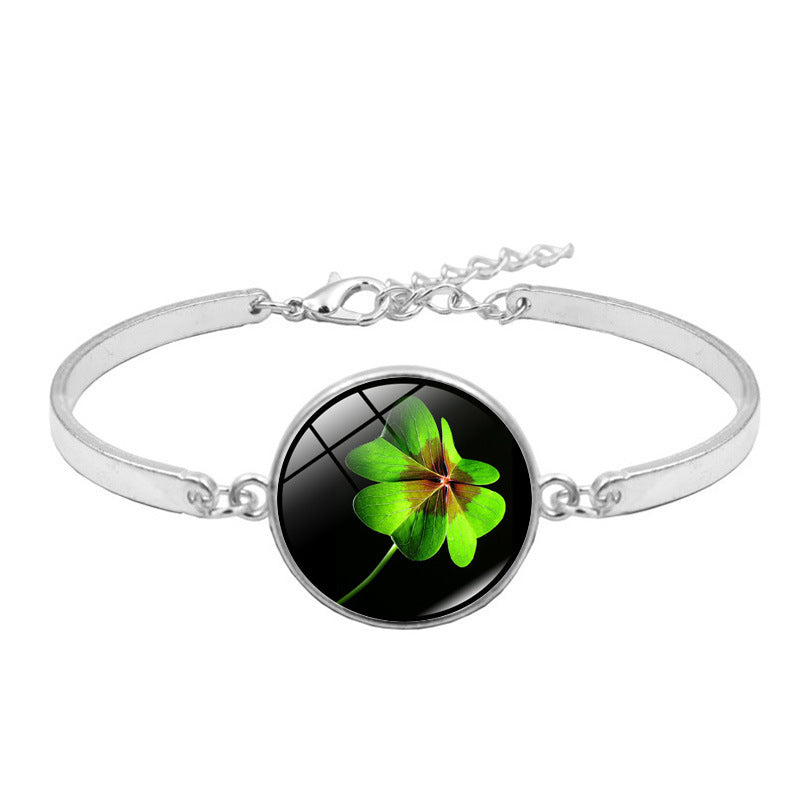 Lucky Four-leaf Clover Time Stone Female Gift Bracelets