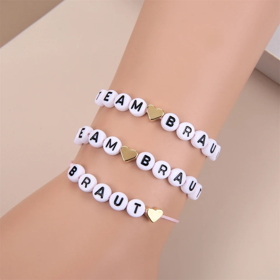 Bride Bridesmaid Letter Party Simple Letters Bracelet