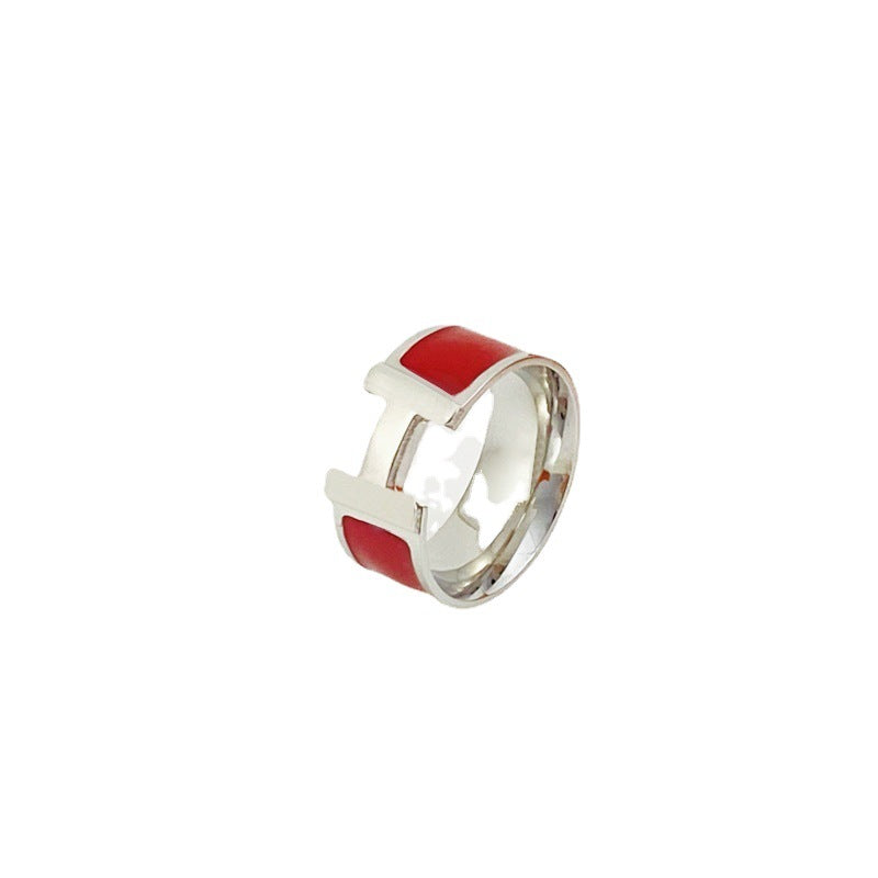 Red Enamel Color Epoxy Letter Opening Rings