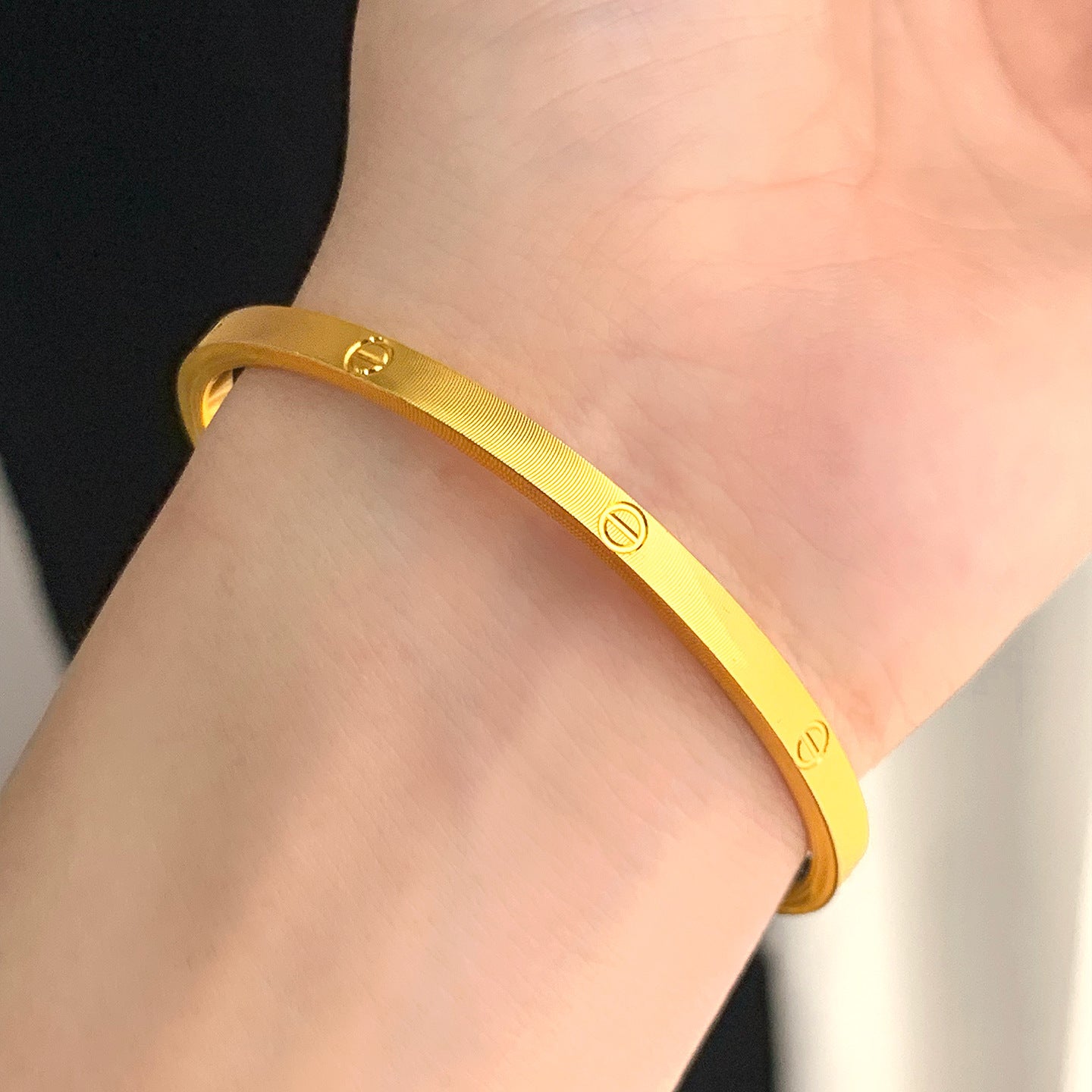Women's Style Vietnam Placer Gold Cat Eye Pattern Design Exquisite Opening Bracelet