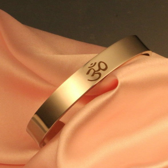 Indian Sanskrit Ohm Logo Opening Stainless Ring