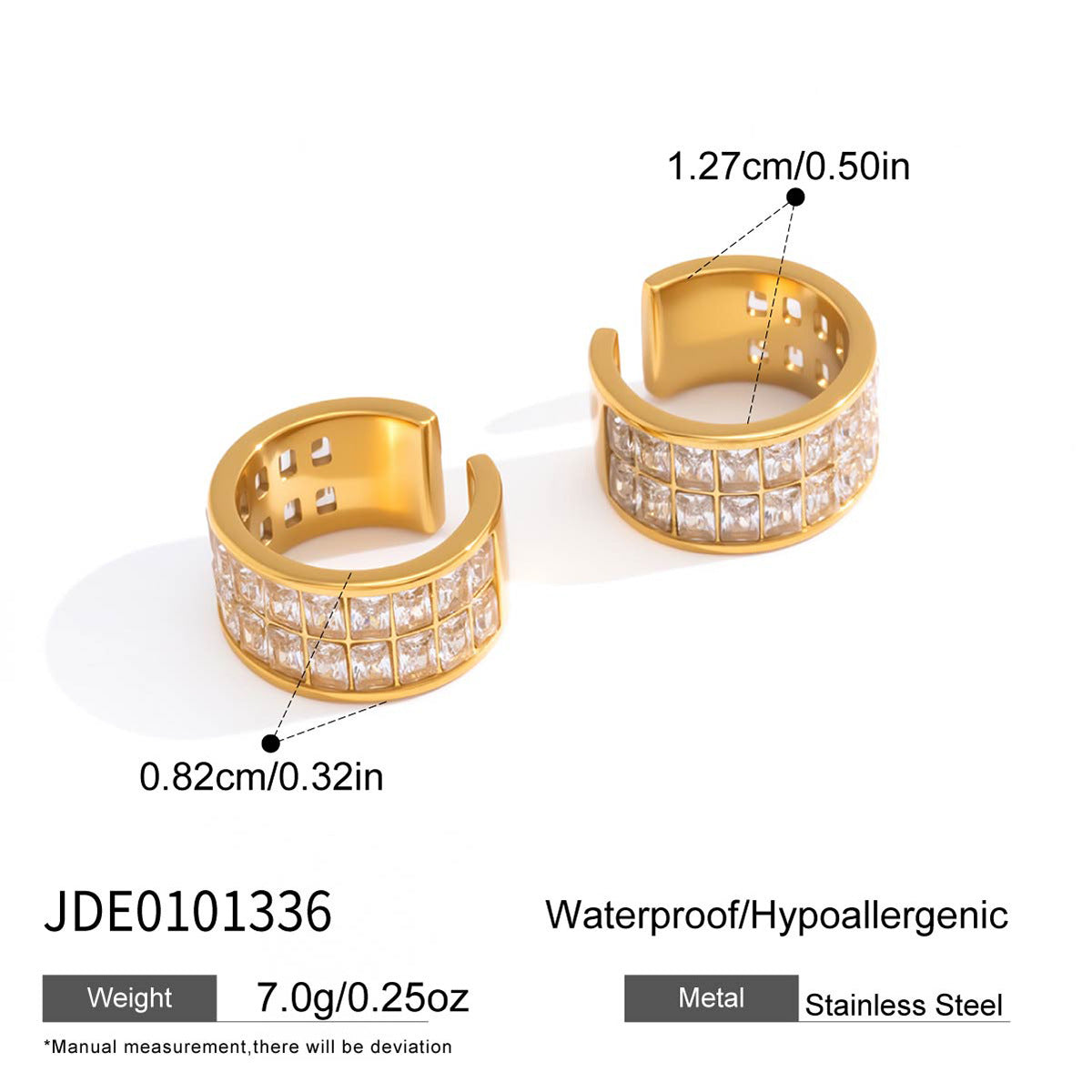 Ding Stainless Steel Zircon Female Niche Ear Clip