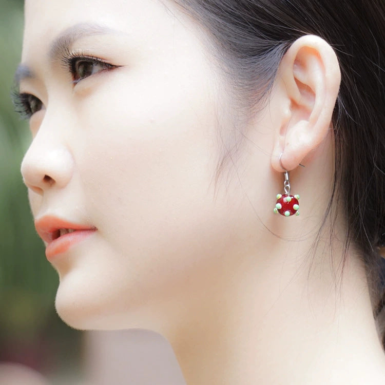 Bohemian Style Single Wear Peacock Fur Earrings