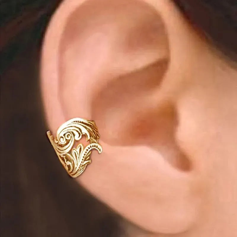 Women's Shi Cold Style Simple Retro Personalized Leaves Earless Ear Clip