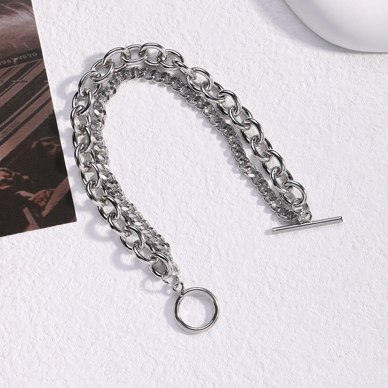 Women's & Men's Layer Twin Titanium Steel Trendy And Hip Bracelets