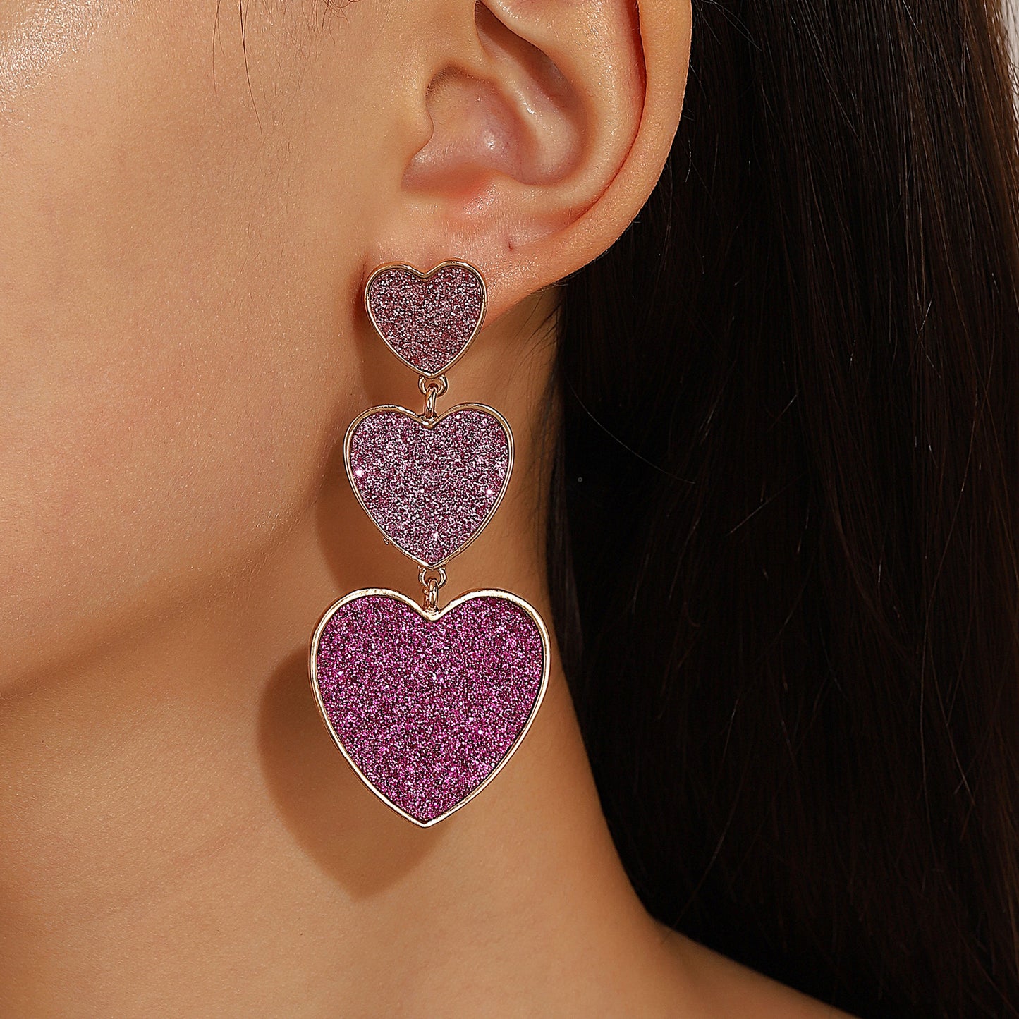 Women's Love Heart Design Sense Personality Retro Earrings