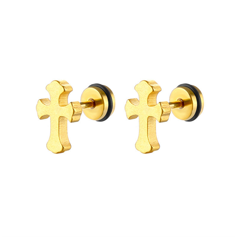 Fashion Titanium Steel High-grade Cross Unique Hipster Ear Buckle