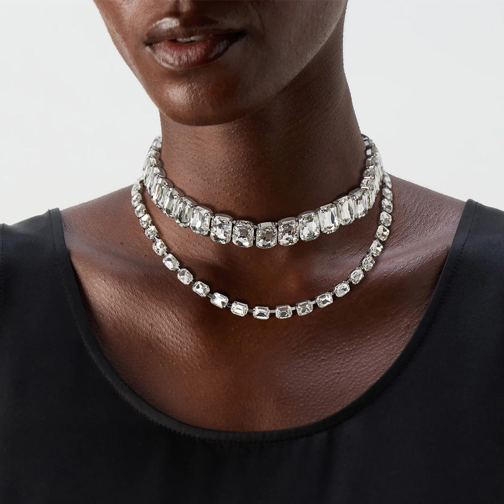 Women's Geometric High-grade Rhinestone Clavicle Chain Everyday Joker Necklaces