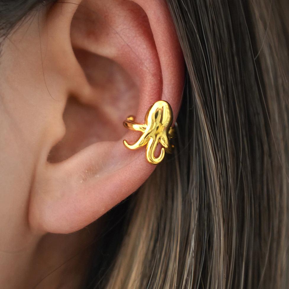 Light Luxury High-grade Exaggerated Design Octopus Rings