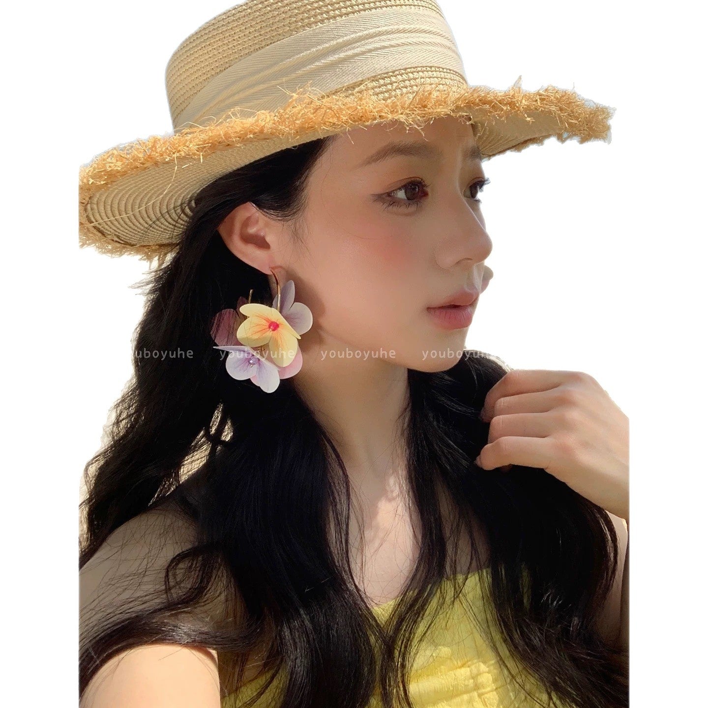 Style Unique Beautiful Exaggerated Ear Square Round Earrings