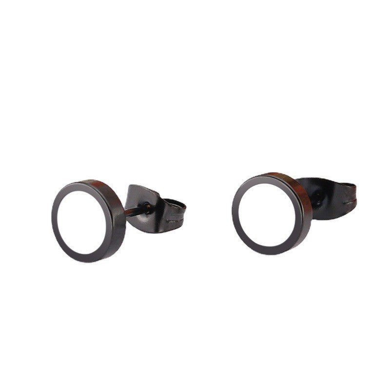 Fashion Trend Round Stainless Steel Personalized Stud Earrings