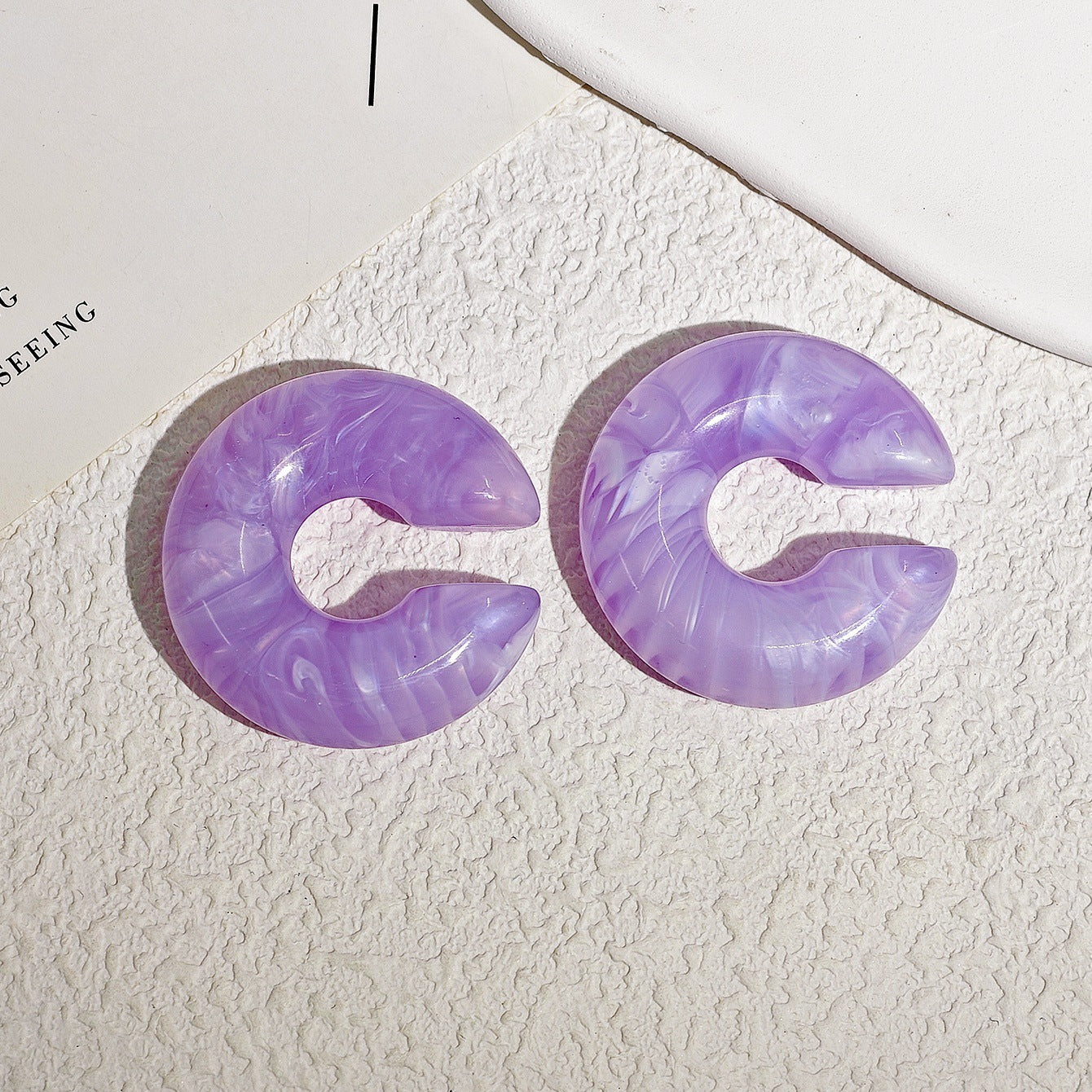 Acrylic Candy Color Matte Simple Design Ear Clip