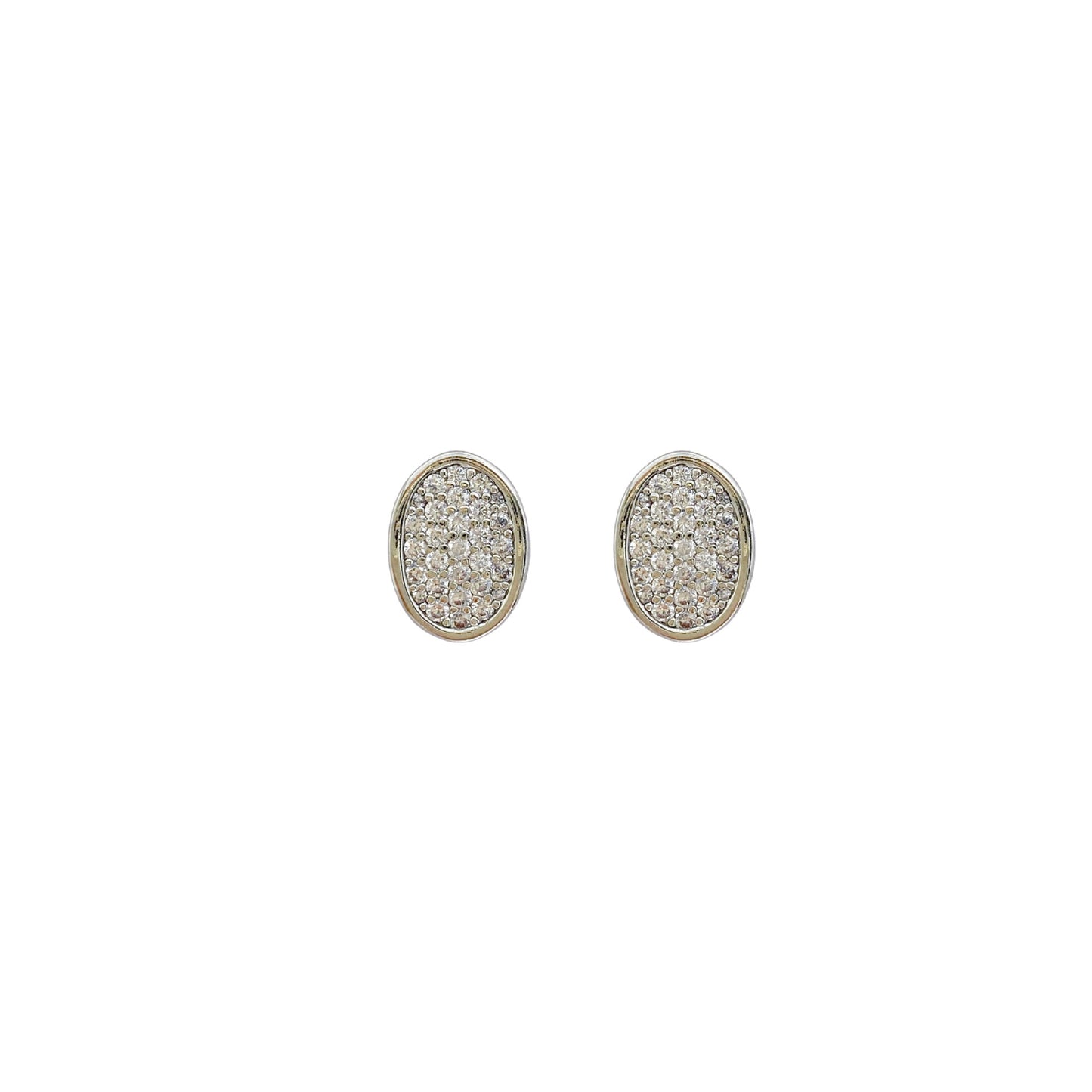 High-grade Micro Inlaid Zircon Exquisite Small Geometric Ellipse Bathtub Light Ear Clip