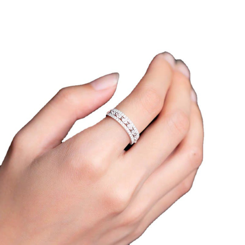 Women's Fashion Elegant Gold-plated Half Full Diamond Rings