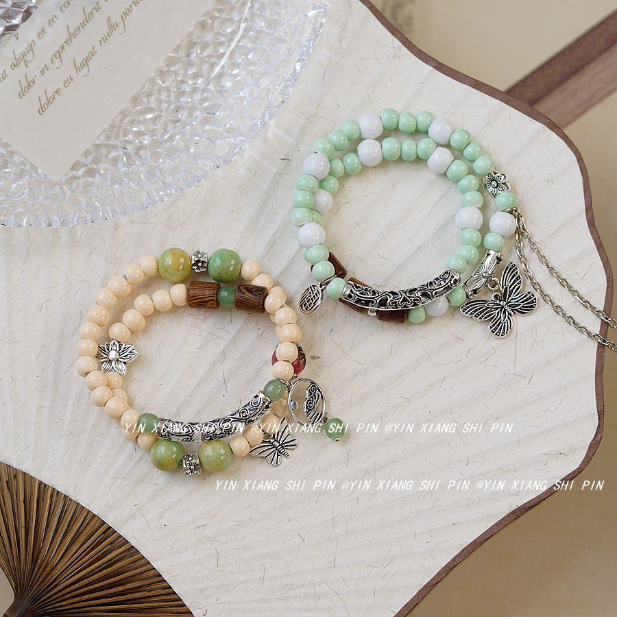 Ceramic Chinese Female Ethnic Style Artistic Bracelets