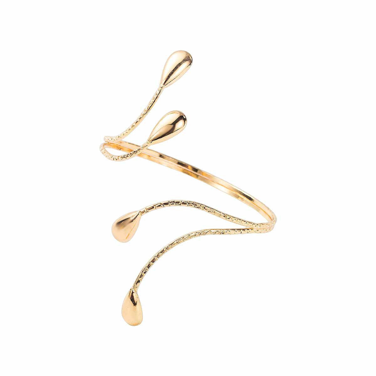 Water Drop Leaves Open Armband Exaggerated Personalized Line Metal Bracelet