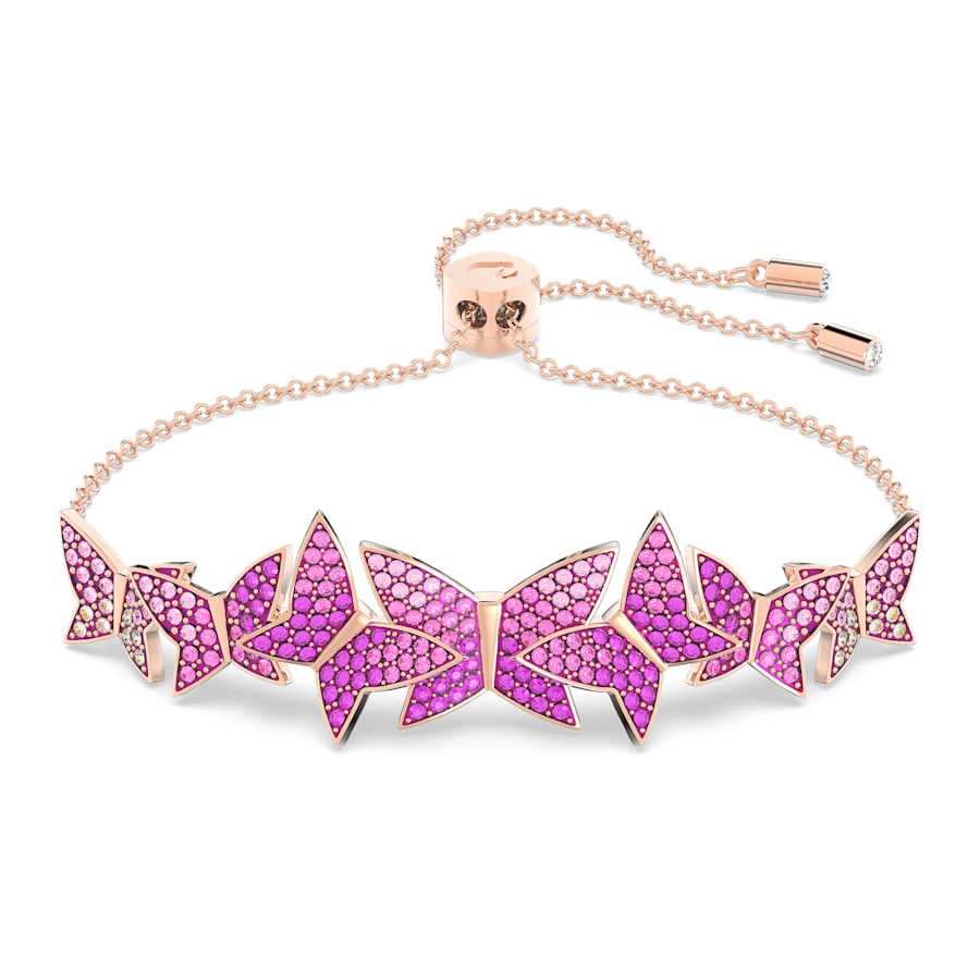 Austrian Crystal Gradient Color Thick Gold Bracelets