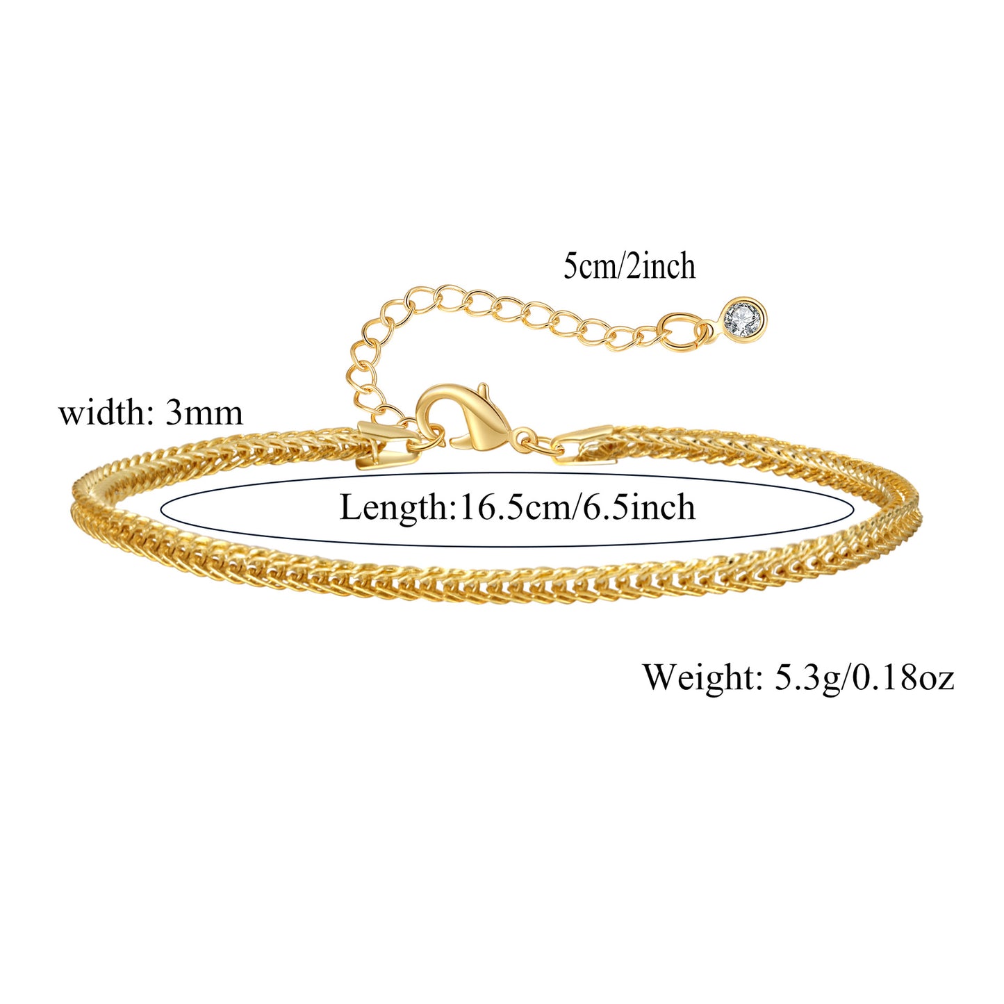 Women's Real Gold Cuban Chain Suit Clip Bracelets