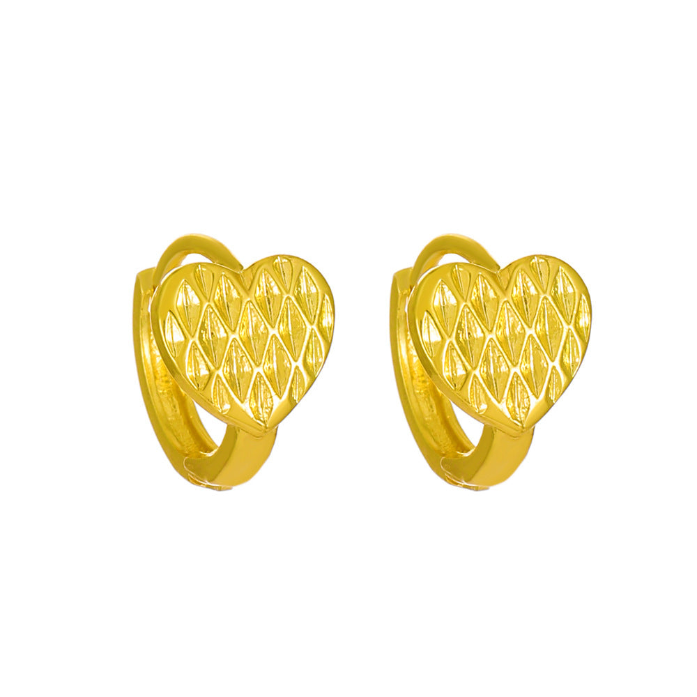 Fashion Temperamental Minority Design Stitching Love Heart Earrings