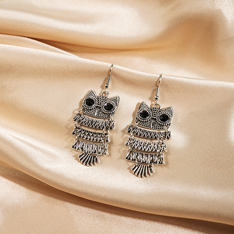 Women's Owl For Colored Glaze Dripping Oil Trendy Hip Rings