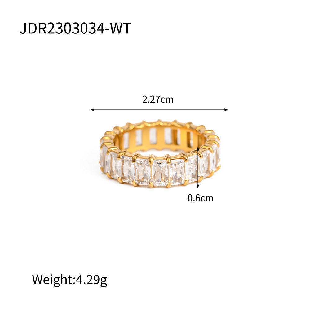 Early Spring Color Stainless Steel Zircon Trend Does Not Rings