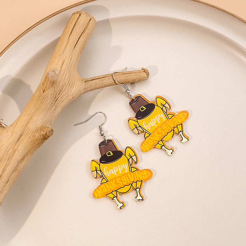 Women's Cartoon Turkey Collection Acrylic And Creative Earrings