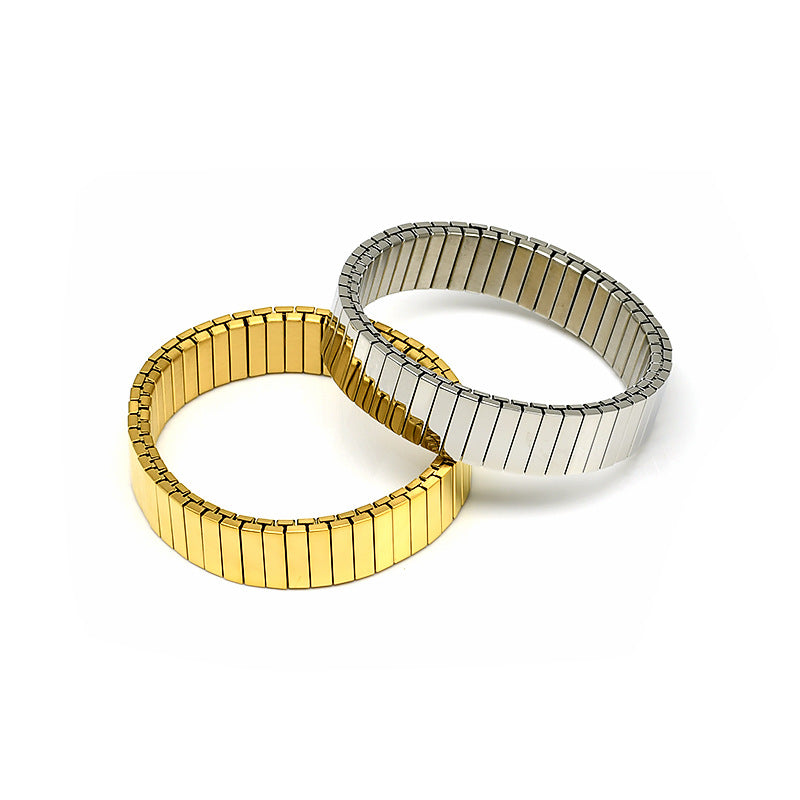 Stretch Watch Band Simple Personality Gold Bracelet