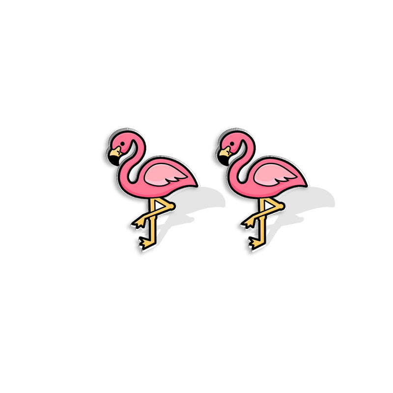 Acrylic Christmas Holiday Female Creative Cartoon Hat Resin Stud Earrings