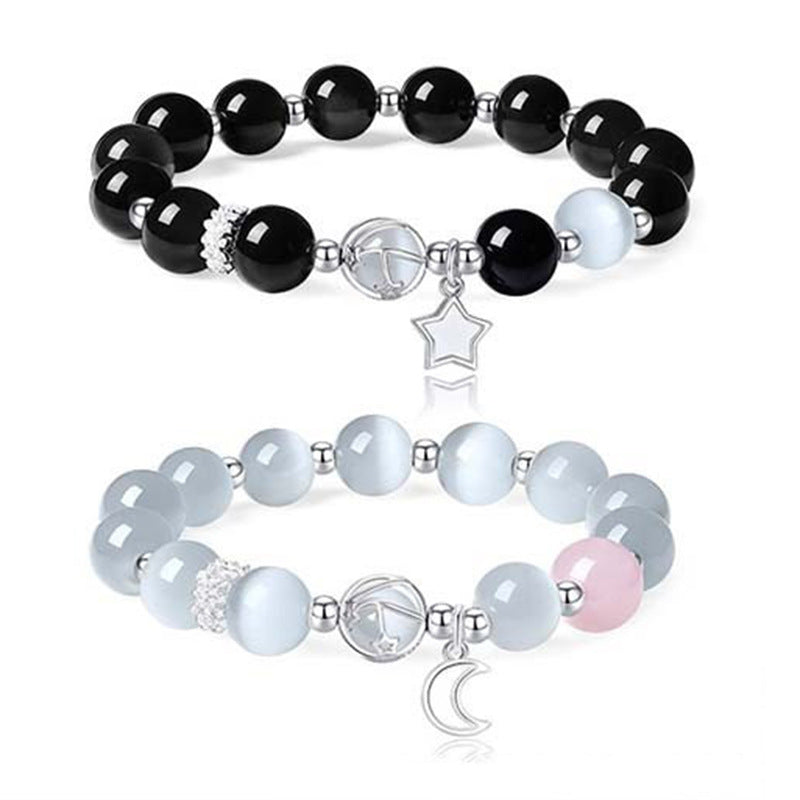 Love Natural Sier Stone Fresh Sweet Opal Valentine's Day Bracelet