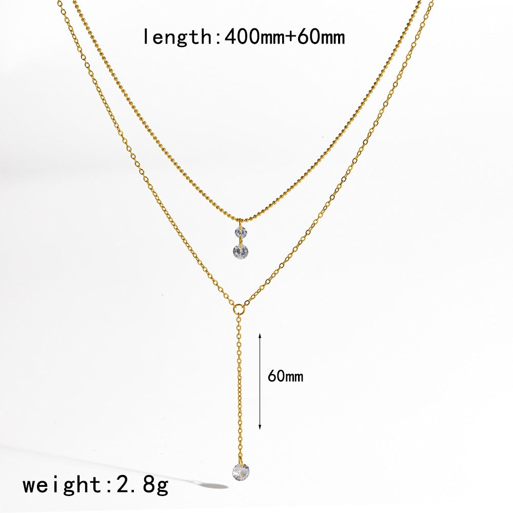 High-grade Stainless Steel Commute Style Y-shaped Necklace