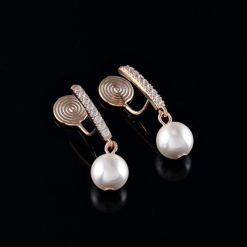 Women's Pearl Zircon Tassel Eardrops Design One-piece Rings