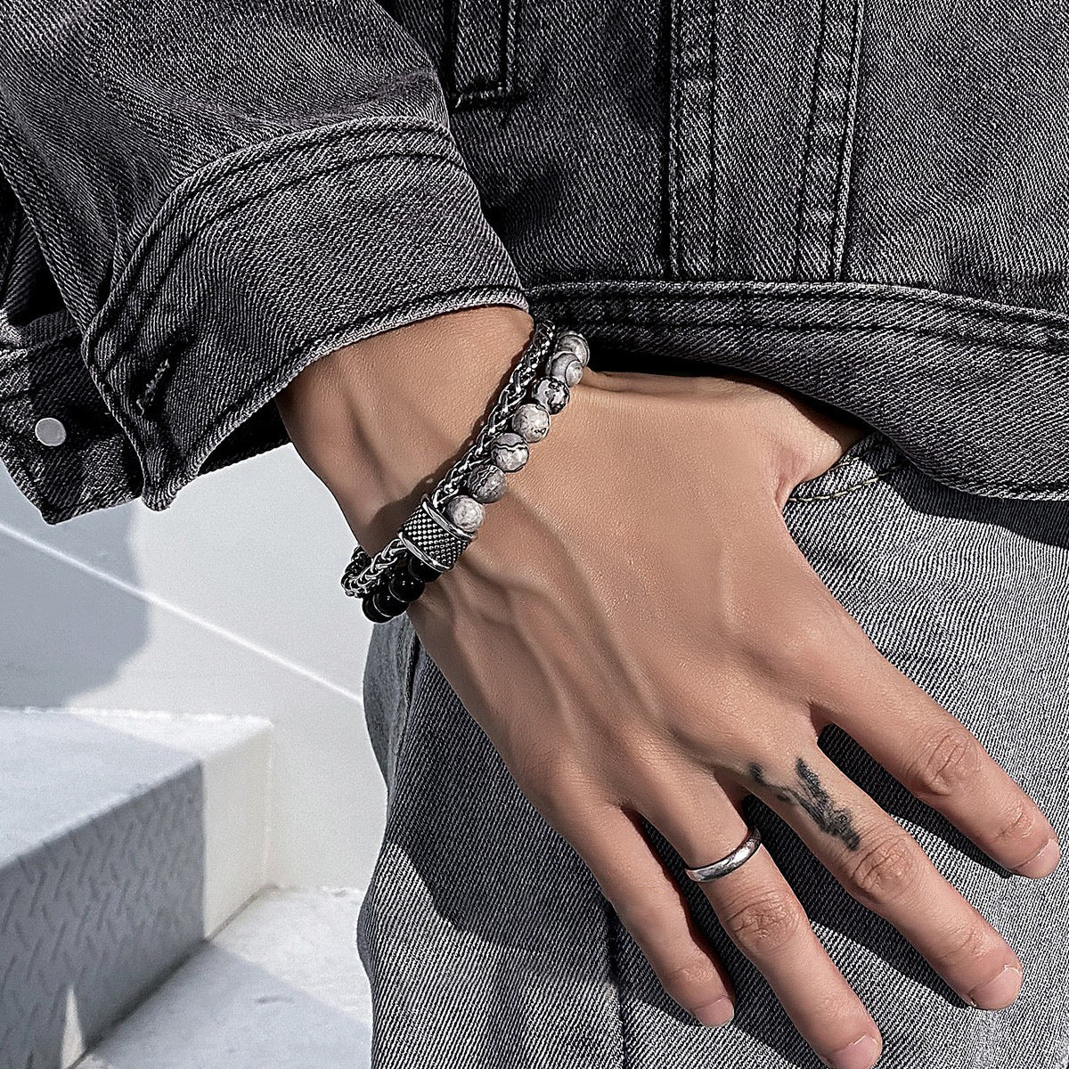 Bracelets de perles porte-bonheur à la mode pour hommes, de haute qualité, personnalité tendance