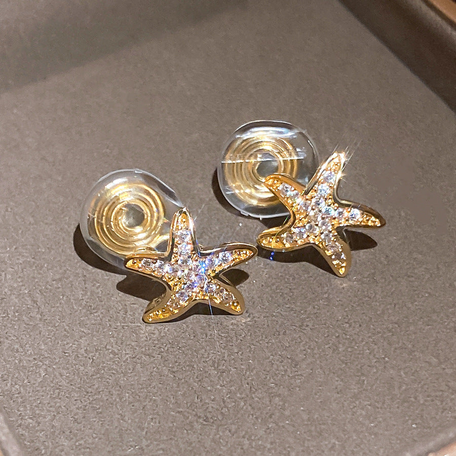 Real Gold Electroplated Zircon Bone Female Niche Ear Clip