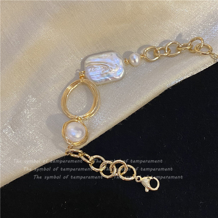 Women's Light Luxury High-grade Baroque Shaped Freshwater Bracelets