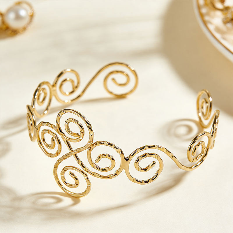Personality Street Style Retro Metal Circle Opening Bracelet